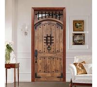 Wooden Door Door Stickers for Interior Doors Rustic Wooden Door 3D Door Decals Art Sticker Self Adhesive Door Murals for Bedrooms Living Room Bathroom Home Decor 85 x 215 cm 2141a