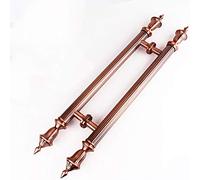 Wooden Door Handles, Vintage Double-Sided Push-Pull Glass Door Handle, European Style Antique Stainless Steel Round Tube for Sliding Door