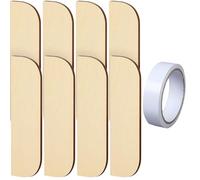 Wooden Door Hinge Repair Kit with 8 Plates and 16 Tapes | Includes 8 wooden plates measuring 8.9 x 2.8 cm and 16 double-sided tape pieces.