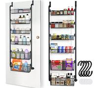Wooden Door Pantry Storage Kitchen 6-Tier Metal Spice Can Rack Organizer With Suction Cups