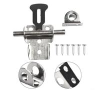 Wooden Door Secure Latches Made of Thickened Solid Stainless Steel Includes Fixing Screws for Easy Mounting (Silver A)
