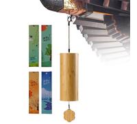 Wooden Doorbell - Wood, Paper 8-Tone Wooden Wind Chimes Door | Handmade Light SwingingSound Decoration For Home, Garden, Deck, Business Entrance, Fence, Patio, Playhouse