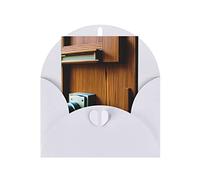 Wooden Doors And Lock Print Blank Greeting Cards, Love Buttons, Pearl Paper Envelopes Suitable For Various Occasions - Anniversary Cards, Thank You Cards, Holiday Cards, Wedding Cards, Congratulations
