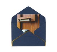 Wooden Doors And Lock Print Blank Greeting Cards, Pearl Paper Envelopes Suitable For Various Occasions - Anniversary Cards, Thank You Cards, Holiday Cards, Wedding Cards, Congratulations, And More