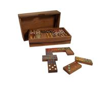 Wooden Double 9 Dominoes - 56 Piece Set, Handmade in Thailand
