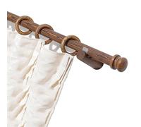 Wooden Double Curtain Rod Set 240cm/94.4in Round Side-Mounted with Bracket Wood Grain Finish Single Rod (200cm) - Stylish Home Décor Solution