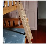 Wooden Double Loft Ladder with 10cm Wide Rungs Hook Supports & Foot Pads - Replacement Bed Ladder Bookstore Accessory (Height: 195cm/76.7inch)