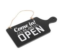 Wooden Double Sided Door Sign Open Closed Retro Black Shop Sign