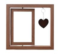 Wooden Double Sided Photo Frame Featuring Swivel Function, Designed for Displaying Two Favorite Photos, for Couples and Special Moments Home Decoration (dark love)