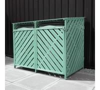 Jack Stonehouse Green Double Wheelie Wooden Bin Storage - Size: 3 x 5ft - Wilko