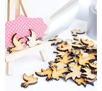 Wooden Dove Birds MDF Craft Blanks - Pack of 25 / Valentines Wedding Guestbook Decor/Card Making Embellishments DIY Home Projects/Samll to Large Size (40mm / 4cm)