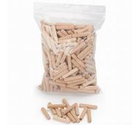 Wooden Dowel Set for DIY Wood Projects Natural Beech Hardwood with Chamfered Tips and Ribbed Texture for Better Grip (10×60)