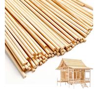 Wooden Dowels 150 PCS - 3mm x 30cm Bamboo Craft Rods, Natural Unfinished Round Sticks for DIY Projects, Art Crafts, Home Décor, Model Making, and Educational Use - Smooth Durable Eco-Friendl