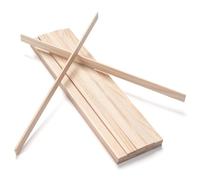 Wooden Dowels for Crafts, Wood Trim Wood Strips Planks Slats for Wall 1/8" × 3/4" × 15", 30 PCS Square Dowel Rods Wooden Sticks for Crafts, Unfinished Hardwood Flat Lumber Boards for Woodworking