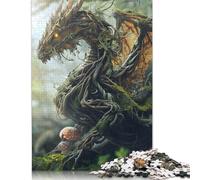 Wooden Dragon in Forest Puzzle 500 Piece Adult Jigsaw Puzzle Puzzle Adult Jigsaw Puzzle Home Educational Games DIY Toys 500pcs (52x38cm)