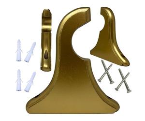 Wooden Drapery Curtain Rod Support Bracket, Up to 2 Inch Rod for 1 Window OR Door | Set of 2 | Galaxy Indiacraft (Golden, Upto 2 Inch Drapery Rod)