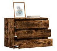 Wooden Drawer Cabinet Smoked Oak 80x41x58cm Engineered Wood Modern Bedroom Slim