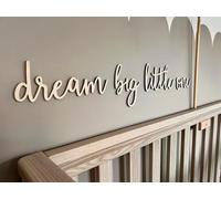 Wooden Dream Big Little One Sign for Backdrop - Nursery Wall Decor Wall Art Neutral Nursery Sign for Boys Girls Bedroom Home Farmhouse Living Playroom