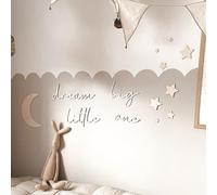 Wooden Dream Big Little One Sign with Moon Star for Backdrop, Wall Inscription Nursery Decoration for Baby Room, Babyzimmer, Wandschriftzüge, Schriftzüge