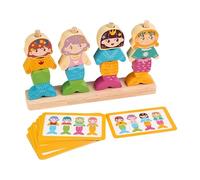 ＡＷＨＡＯ Wooden Dress-up Puzzle, Stacking Shapes, Matching Combinations And Outfits for Home And Play, Stacking Toy for Children