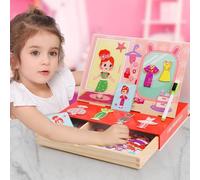 Wooden Dressing Jigsaw Girl Puzzles Drawing Board PRINCESS Change Clothes Game