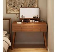 Wooden Dressing Table with Mirror, Adjustable LED Lights, Dressing Table with 3 Drawers, Modern Dressing Table, Suitable for bedrooms, Balconies, and Study Rooms A,100CM