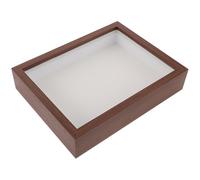 Wooden Dried Flower Display Case with Window and Back Support | Vintage Brown Finish, Protective Display Box, for Pressed Blooms, Hotel Walls, Entryway Decor
