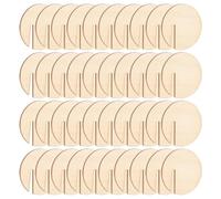 Wooden Drink Labels, Wooden Drink Markers, Blank Round Drink Marker | 40 Pack Round Glass Beverage Labels, Blank Gold Marker, Labels