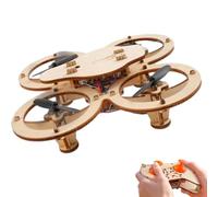 Wooden Drone Model Kit, DIY Wooden Assembly RC Drone Kit, RC Wooden DIY DroneModel, Remote Control Mini Quadcopter Building Kits for Kids or Beginner, Educational Science Kits for Boys Girls