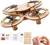 Wooden Drone Model Kit, Diy Wooden Assembly Rc Drone Kit, Remote Control Mini Quadcopters, Diy Assembly Drones With 4-Axis Flight, Creative Building, Educational Science Kits for Kids & Adults (1Pc)