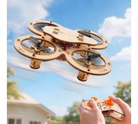 Wooden Drone Model Kit, DIY Wooden Assembly RC Drone Kit, Remote Control Mini Quadcopters, DIY Assembly Drones with 4-Axis Flight, Creative Building Models, Educational Science Kits for Kids & Adults