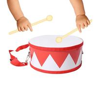 Wooden Drum Toy - Ancient Music Percussion Instrument | Strap Carry Design | Small Size Rhythm Training Drum, Sound Educational Play, Devel Activity