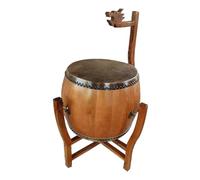Wooden Drum with Folding Stand for Feng Shui - 58CM Loud Sound Sacrificial Prop