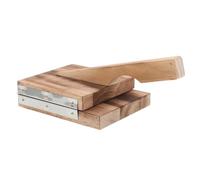 Wooden Dumpling Skin Maker Press Tool for Home Kitchen Use | Stainless Steel and Wood Build, Comfortable Grip, Reusable Manual Press, Coffee Finish, Beginner Friendly