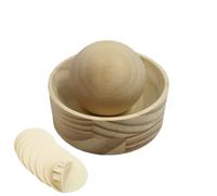 Wooden Dumpling Skin Maker, Reusable Manual Dumpling Skin Press Machine with Rolling Balls, for Dumplings Pie Bun Pastry Empanada Kitchen Home