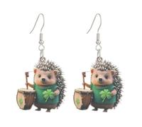 Wooden Earrings Saint Day Acrylic Cute Hedgehog Earrings For Women Mom Fun Animal Charms Jewelry Weird Pearl Cage Earrings, one size, Plastic, No Gemstone