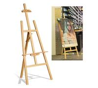 Wooden Easel 175CM, Studio Easel for Artist, Painting Drawing Board, A-Frame Folding Pine Wood Artist Art Craft Adjustable Easel Display Tripod Advertising Display Stand Easels - Easy to Assemble