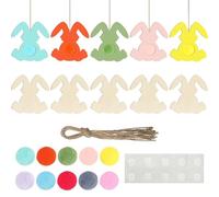 Wooden Easter Bunnies Ornaments | Blank Unfinished Holiday Decor,Wooden Rabbit Decorations - for Thanksgiving Birthday Indoor Home Offices Car Window Bookshelves Bedside Trees