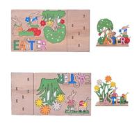 Wooden Easter Decoration Stand Easter Bunny Decoration Wooden Easter Decoration Wooden Rabbit Decoration Stand for Easter, Easter Bunny Wooden Decoration Set - Incomparable Easter Decoration with 2