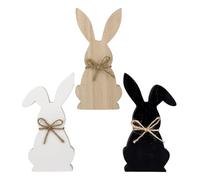 Wooden Easter Decorations Three Piece Standing Easter Decorations Wooden Figures For Table Decoration Stand Dolls Large Size 2022 House Christmas Ornament (One Size)