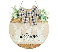 Wooden Easter Eggs for Decoration with Flowers 32 cm Natural Look for White