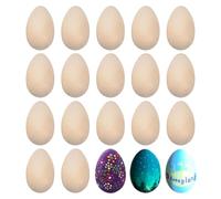 Wooden Easter Eggs - Unfinished Smooth Craft Set, 20 Pieces Wooden Eggs, Paintable Ball for DIY, Christmas Decoration | Unfinished Smooth Wood Enhances Decoration
