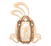 Wooden Easter Lantern, Natural Lanterns Decor, 7.8 Inches Bunny Figurine with Warm Finish, Sturdy Wood Tabletop Decoration, Easter Figurine with Cute Design, Desk Lantern for Bedroom & Nightstand