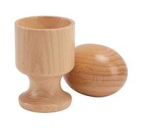 Wooden Egg Cup Puzzle Toy - Beechwood Grasping Practice & Fine Motor Skills Development for Toddlers, Montessori Early Learning Educational Toy