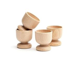 Wooden Egg Cups 4 Egg Cups Boiled Egg Holder Easter Decor Egg Cup Set