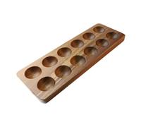 Wooden Egg Holder 12 Slots Fridge Storage Tray Countertop Organizer Platter 12.6x4.33x0.79 inch