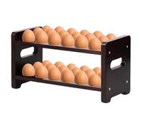 Wooden Egg Holder, 2-Tier Egg Storage Tray for 36 Eggs,Fresh Eggs Container Rack Countertop, Home Organizer for Refrigerator Tabletop Kitchen Cabinet