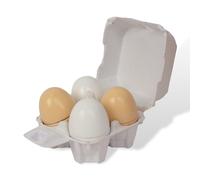 Wooden Eggs, 4 Pieces Easter Eggs Cutting Toy Wooden Play Food Pretend Play Food Sets for Children Early Development Christmas Birthday Gifts