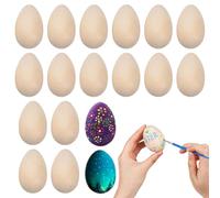 Wooden Eggs - Easter Eggs | 20pcs Artificial Egg, DIY Easter Decor to Paint, Unfinished Smooth Wood Craft Egg, Easters Decoration Kit, Easters Painting Set, Kids Game for Crafts, Decorating P
