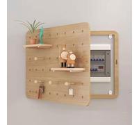 Wooden Electric Meter Box Cover, Breaker Panel Decorative Fuse Box Consumer Unit Cover Wall Mounted Meter Cabinet for Hiding Electricity Meters for Living Rooms Bedrooms(Natural,35x25cm (13.8x9.8in))